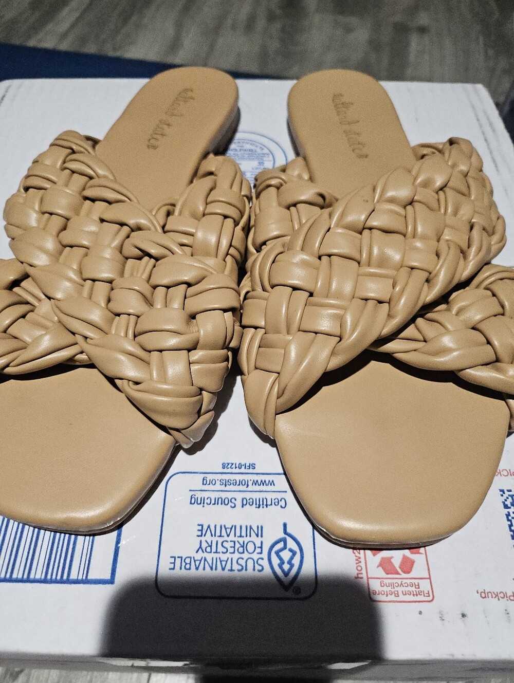 Altar'd State Braided Slide Sandals in Tan